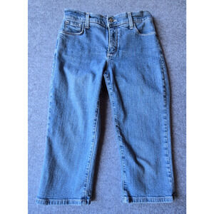NYDJ Women's Cropped Jeans Blue Size 4P Embellished Pockets (26.5x17.5)